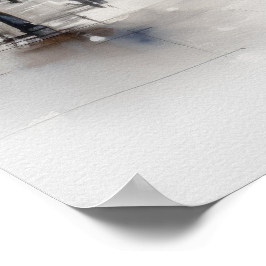 Reisbestemming Londen Waterverf Wall Art Poster (Hoek)