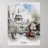 Reisbestemming Londen Waterverf Wall Art Poster (Voorkant)
