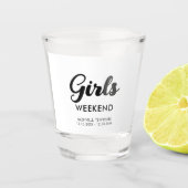 Reisbestemming Pret Matchen Meiden Weekend Trip Shot Glas (Voorkant)