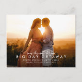 Reisbestemming trouwdag save the date aankondigingskaart (Voorkant)