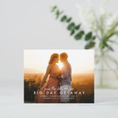 Reisbestemming trouwdag save the date aankondigingskaart (Staand voorkant)