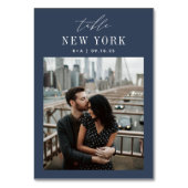 Reisbestemming Trouwfoto & Naam Kaart (Voorkant)