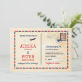 Reisbestemming Trouwvliegtuig Buitenland Kaart (Staand voorkant)