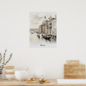 Reisbestemming Venetië Waterverf Wall Art Poster (Keuken)
