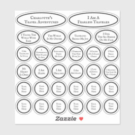 Reisbevestigingen Zwart-wit Sjabloon van 30 Sticker