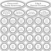 Reisbevestigingen Zwart-wit Sjabloon van 30 Sticker (Voorkant)