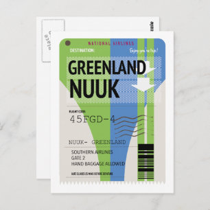 Reisbiljet Groenland Nuuk Briefkaart