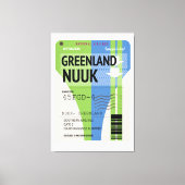 Reisbiljet Groenland Nuuk Canvas Afdruk (Voorkant)