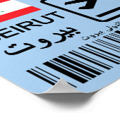 Reisbiljet van Beiroet Libanon Poster (Hoek)