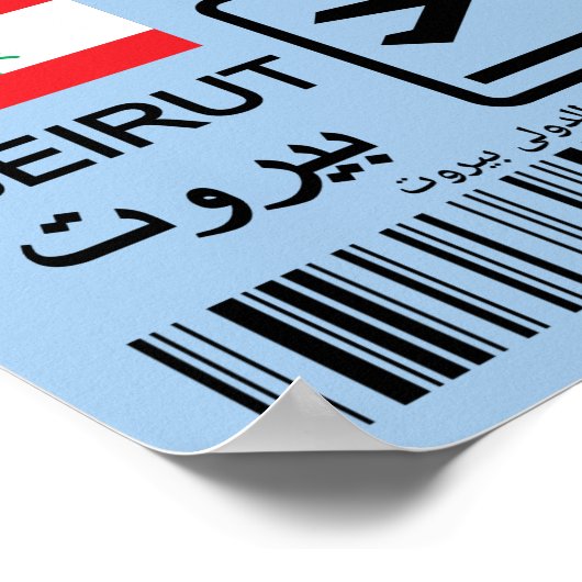 Reisbiljet van Beiroet Libanon Poster (Hoek)