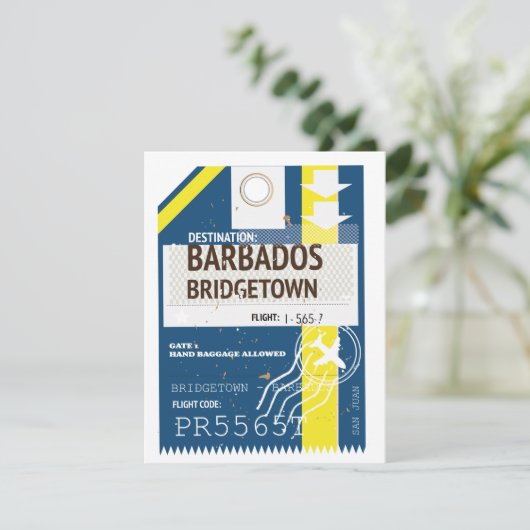 Reisbiljet van de Bridgetown Barbados (Staand voorkant)