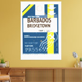 Reisbiljet van de Bridgetown Barbados Canvas Afdruk (Insitu (Woonkamer))