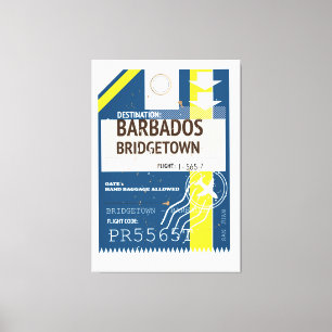 Reisbiljet van de Bridgetown Barbados Canvas Afdruk