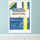 Reisbiljet van de Bridgetown Barbados Canvas Afdruk (Insitu (Houten vloer))