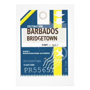 Reisbiljet van de Bridgetown Barbados Foto Afdruk