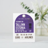 Reisbiljet van Tallinn Estland Briefkaart (Staand voorkant)