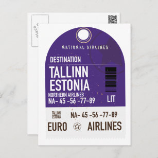 Reisbiljet van Tallinn Estland Briefkaart