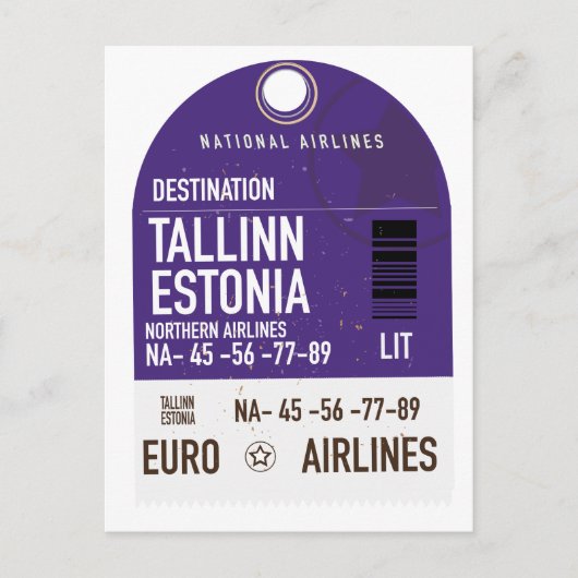 Reisbiljet van Tallinn Estland Briefkaart (Voorkant)