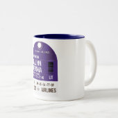 Reisbiljet van Tallinn Estland Tweekleurige Koffiemok (Voorkant rechts)