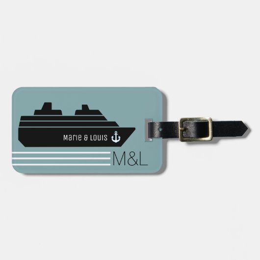 Reisboot Cruising gepersonaliseerd Bagagelabel (Voorkant horizontaal)