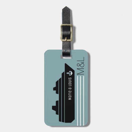 Reisboot Cruising gepersonaliseerd Bagagelabel (Voorkant verticaal)