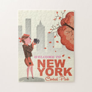 Reisbord New York Central Park Vintage Legpuzzel