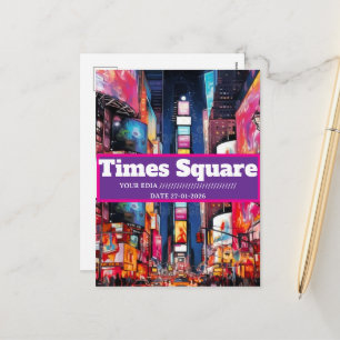 Reisbriefkaart Times Square, Times Square briefkaa Feestdagenkaart