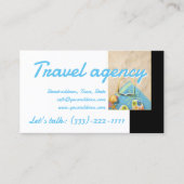 Reisbureau Beach Time Zwart Wit Visitekaartje (Voorkant)