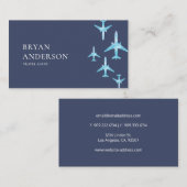 Reisbureau Blue Waterverf Airplanes Visitekaartje (Voorkant / Achterkant)