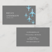 Reisbureau Blue Waterverf Airplanes Visitekaartje (Voorkant / Achterkant)