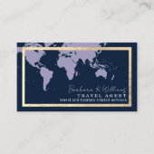 Reisbureau elegant donkerblauw Visitekaartje (Voorkant)