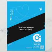 Reisbureau Flyer Blue Sjabloon (Achterkant)
