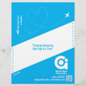 Reisbureau Flyer Blue Sjabloon (Achterkant)