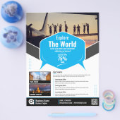 Reisbureau Flyer Blue Sjabloon (Enkel)