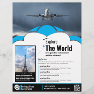Reisbureau Flyer Blue Sjabloon