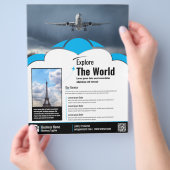 Reisbureau Flyer Blue Sjabloon (Hand)