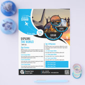 Reisbureau Flyer Blue Sjabloon (Enkel)