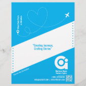 Reisbureau Flyer Blue Sjabloon (Achterkant)