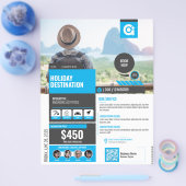 Reisbureau Flyer Blue Sjabloon (Enkel)