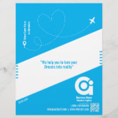Reisbureau Flyer Blue Sjabloon (Achterkant)