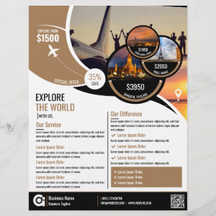 Reisbureau Flyer Brown Sjabloon