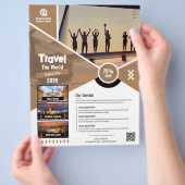 Reisbureau Flyer Brown Sjabloon (Hand)