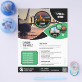 Reisbureau Flyer Green Sjabloon (Enkel)