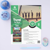 Reisbureau Flyer Green Sjabloon (Enkel)