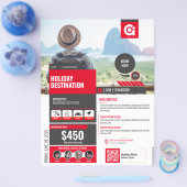 Reisbureau Flyer Red Sjabloon (Enkel)