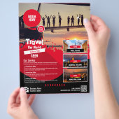 Reisbureau Flyer Red Sjabloon (Hand)