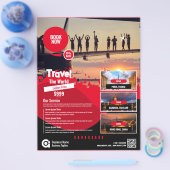 Reisbureau Flyer Red Sjabloon (Enkel)