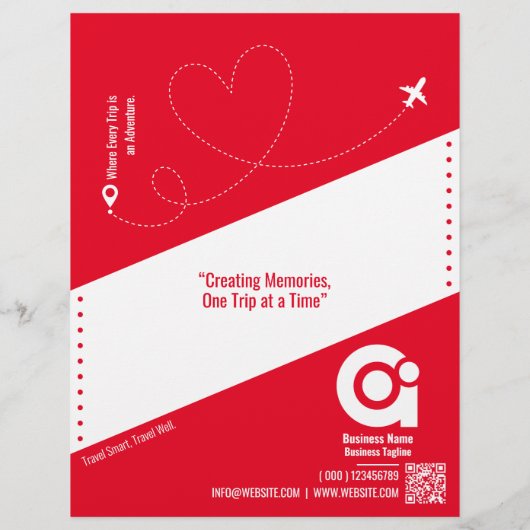 Reisbureau Flyer Red Sjabloon (Achterkant)