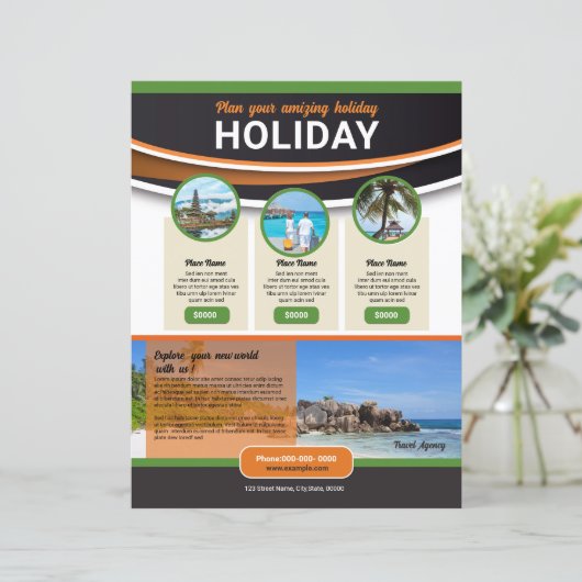 Reisbureau Flyer Sjabloon (Staand voorkant)