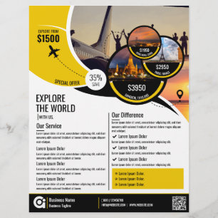 Reisbureau Flyer Yellow Sjabloon